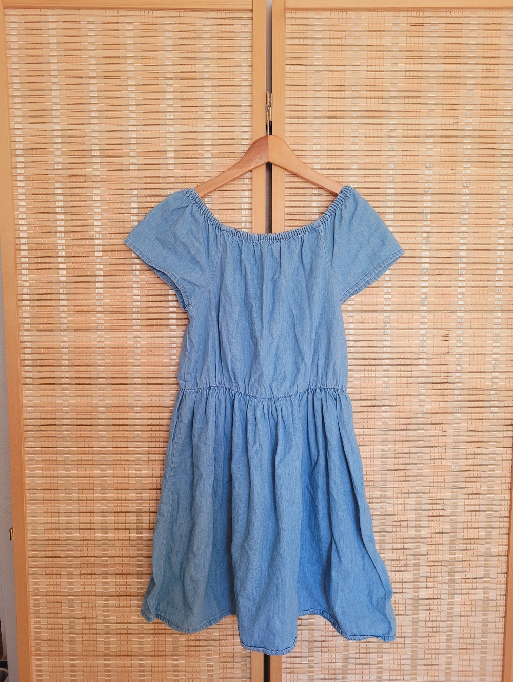 Place Light Blue Off-Shoulder Chambray Dress for Girls